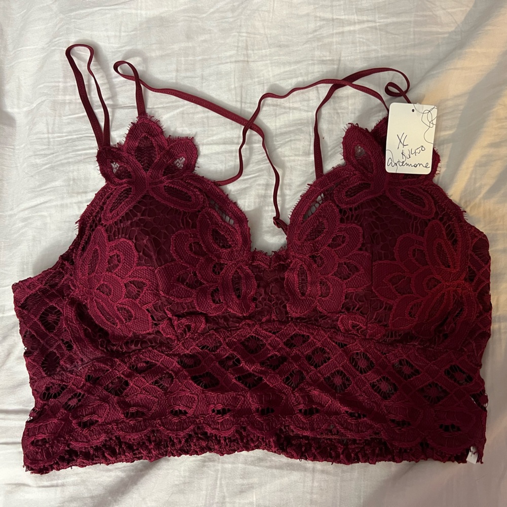 Burgundy Lace Bralette (Women's XL)